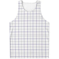 White Grey And Purple Tattersall Print Men's Tank Top