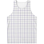 White Grey And Purple Tattersall Print Men's Tank Top