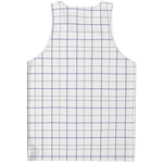 White Grey And Purple Tattersall Print Men's Tank Top