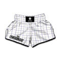 White Grey And Purple Tattersall Print Muay Thai Boxing Shorts