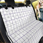 White Grey And Purple Tattersall Print Pet Car Back Seat Cover