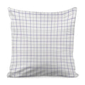 White Grey And Purple Tattersall Print Pillow Cover