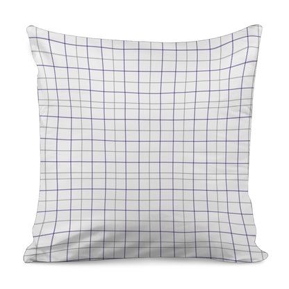 White Grey And Purple Tattersall Print Pillow Cover