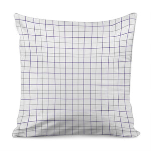 White Grey And Purple Tattersall Print Pillow Cover