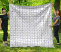 White Grey And Purple Tattersall Print Quilt