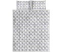 White Grey And Purple Tattersall Print Quilt Bed Set