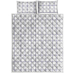 White Grey And Purple Tattersall Print Quilt Bed Set