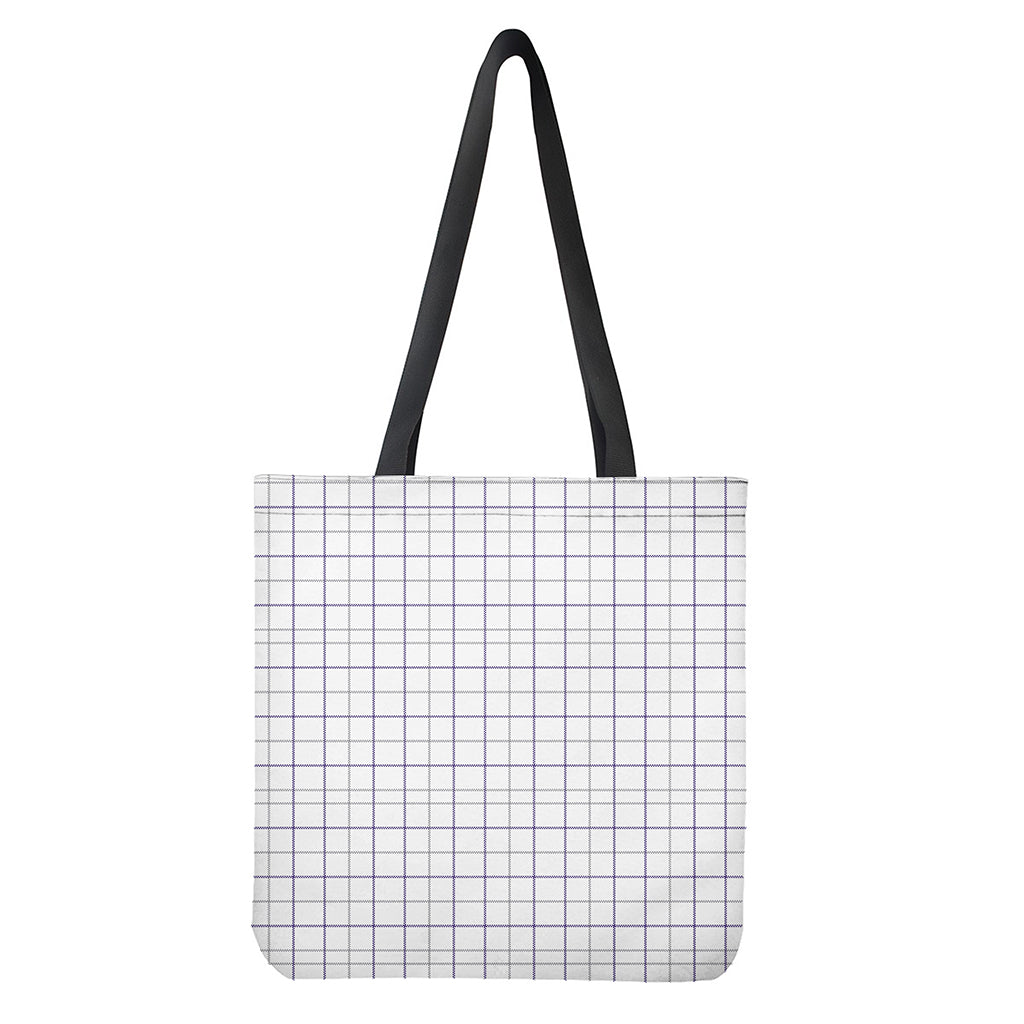 White Grey And Purple Tattersall Print Tote Bag