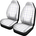 White Grey And Purple Tattersall Print Universal Fit Car Seat Covers