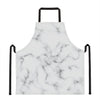 White Grey Smoke Marble Print Apron