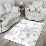 White Grey Smoke Marble Print Area Rug GearFrost