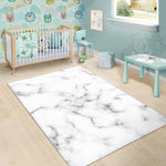 White Grey Smoke Marble Print Area Rug GearFrost