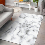 White Grey Smoke Marble Print Area Rug GearFrost