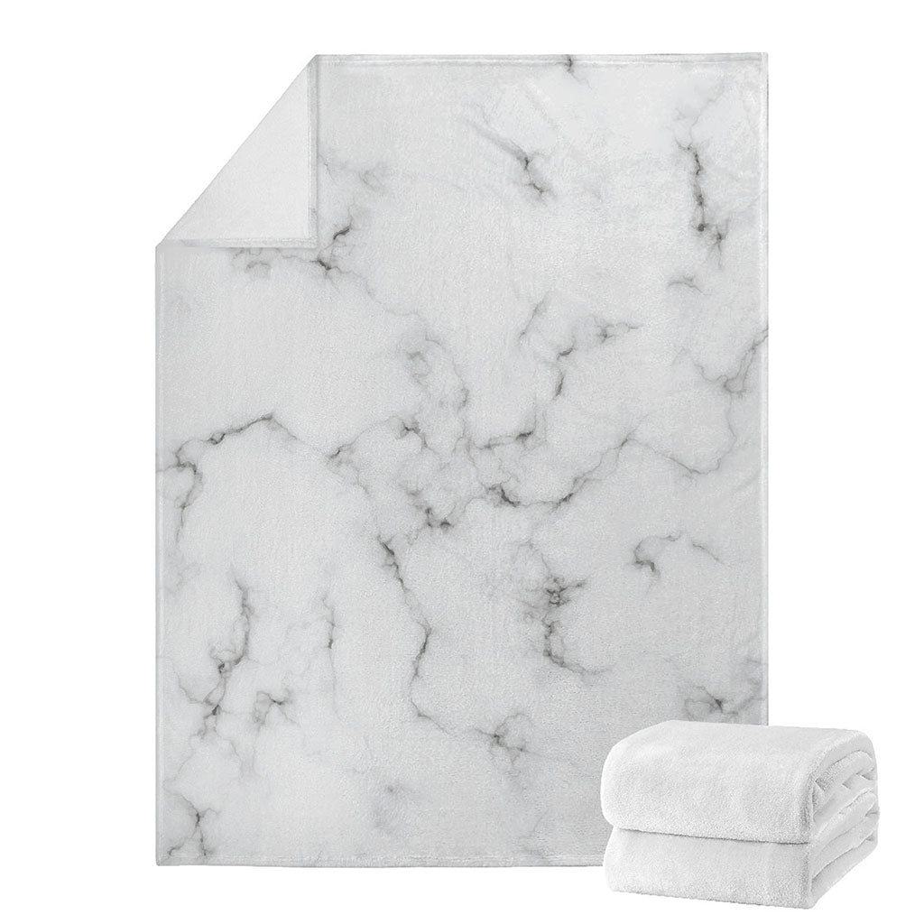 White Grey Smoke Marble Print Blanket