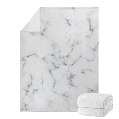 White Grey Smoke Marble Print Blanket