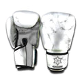 White Grey Smoke Marble Print Boxing Gloves