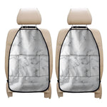 White Grey Smoke Marble Print Car Seat Organizers