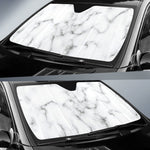 White Grey Smoke Marble Print Car Sun Shade GearFrost