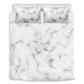 White Grey Smoke Marble Print Duvet Cover Bedding Set