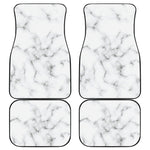 White Grey Smoke Marble Print Front and Back Car Floor Mats