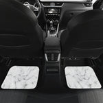 White Grey Smoke Marble Print Front and Back Car Floor Mats