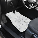 White Grey Smoke Marble Print Front and Back Car Floor Mats