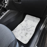 White Grey Smoke Marble Print Front and Back Car Floor Mats