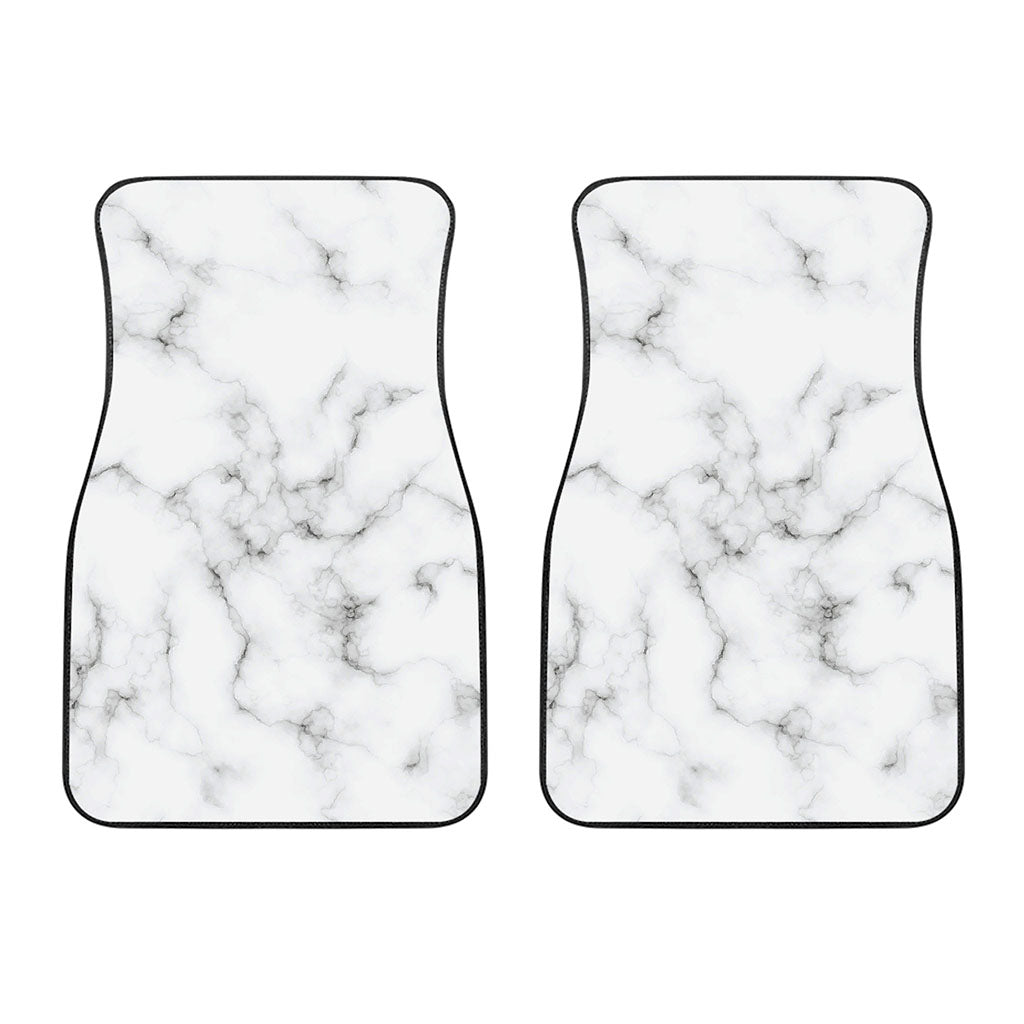 White Grey Smoke Marble Print Front Car Floor Mats