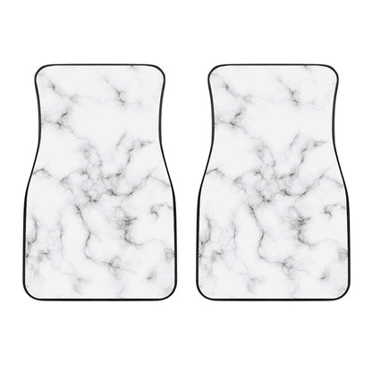 White Grey Smoke Marble Print Front Car Floor Mats