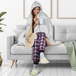 White Grey Smoke Marble Print Hooded Blanket