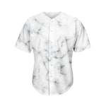 White Grey Smoke Marble Print Men's Baseball Jersey