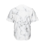 White Grey Smoke Marble Print Men's Baseball Jersey
