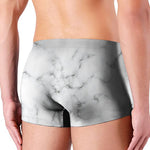 White Grey Smoke Marble Print Men's Boxer Briefs