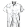 White Grey Smoke Marble Print Men's Short Sleeve Shirt