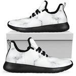 White Grey Smoke Marble Print Mesh Knit Shoes GearFrost