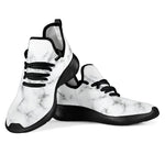 White Grey Smoke Marble Print Mesh Knit Shoes GearFrost