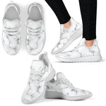 White Grey Smoke Marble Print Mesh Knit Shoes GearFrost