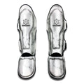 White Grey Smoke Marble Print Muay Thai Shin Guards