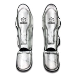 White Grey Smoke Marble Print Muay Thai Shin Guard