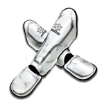 White Grey Smoke Marble Print Muay Thai Shin Guard
