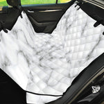 White Grey Smoke Marble Print Pet Car Back Seat Cover