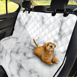 White Grey Smoke Marble Print Pet Car Back Seat Cover