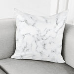 White Grey Smoke Marble Print Pillow Cover