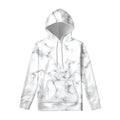 White Grey Smoke Marble Print Pullover Hoodie