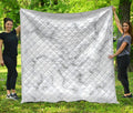 White Grey Smoke Marble Print Quilt