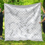 White Grey Smoke Marble Print Quilt