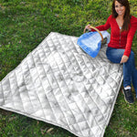 White Grey Smoke Marble Print Quilt
