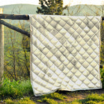 White Grey Smoke Marble Print Quilt