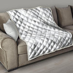 White Grey Smoke Marble Print Quilt
