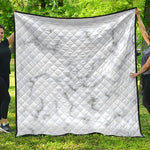 White Grey Smoke Marble Print Quilt